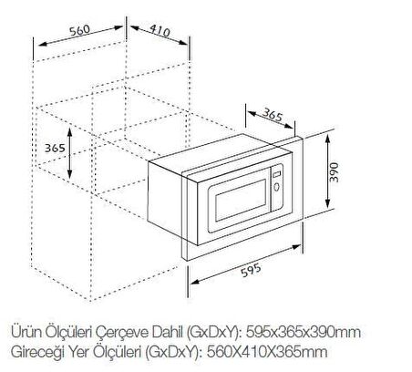 Silverline MW9018B01 25 lt Siyah Ankastre Mikrodalga Fırın