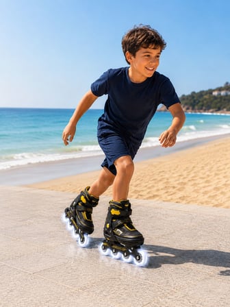 Arlina Home Kids Paten Sarı 34-37 Led Işıklı Ayarlanabilir