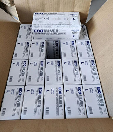 ECO Pudralı Lateks - Powdered Latex - 1 Koli - 20 kutu - L Beden