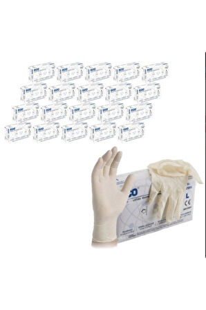 ECO Pudralı Lateks - Powdered Latex - 1 Koli - 20 kutu - L Beden