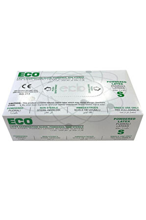 ECO Pudralı Lateks - Powdered Latex - 1 Koli - 20 kutu - S Beden