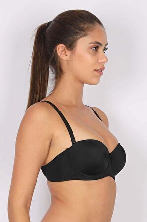 Moonlight Straplez Destekli Push Up Sırtı Şeffaf Sütyen