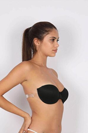 Moonlight 2136 Desteksiz Cup lı Sırtı Şeffaf Straplez Sütyen