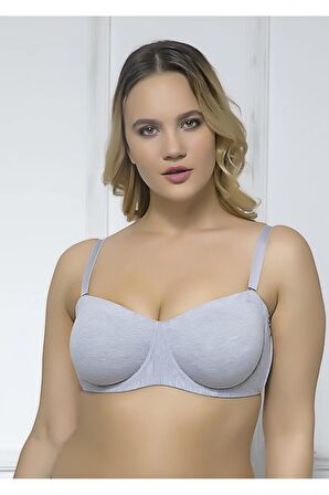 Kadın Gri Cotton Desteksiz Sütyen