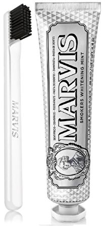 Marvis Smokers Whitening Mint Nane Aromalı Beyazlatma Doğal Diş Macunu 85 ml & Diş Fırçası 
