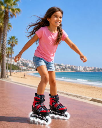 Arlina Home Kids Paten Kırmızı 30-33 Ayarlanabilir Led Işıklı
