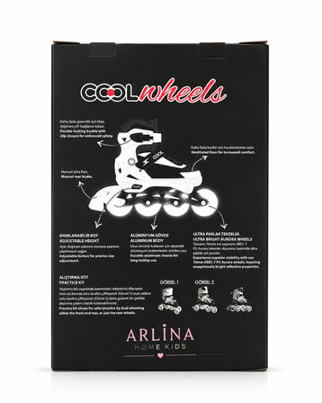 Arlina Home Kids Paten Kırmızı 30-33 Ayarlanabilir Led Işıklı