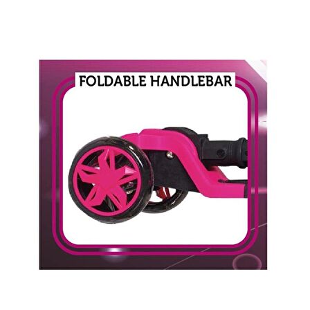 Cool Wheels Işıklı Katlanır Tulpar Scooter - Pembe