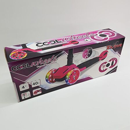 Cool Wheels Işıklı Katlanır Tulpar Scooter - Pembe