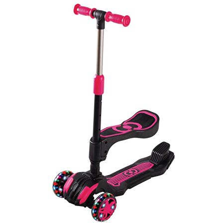 Cool Wheels Combo Oturaklı Işıklı Scooter - Pembe