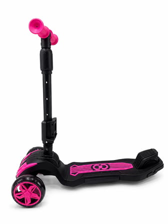 Combo Oturaklı 3 Tekerlekli Katlanabilir Led Işıklı Scooter Pembe