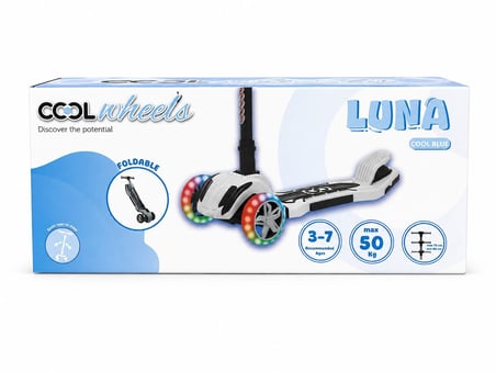 Luna Elite 3 Tekerlekli Katlanabilir Led Işıklı Scooter Mavi