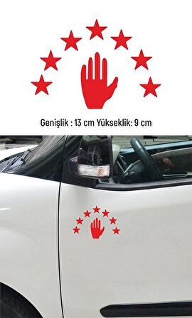 Abhaz Bayrak Araba Sticker Etiket Kırmızı 13 cm 4 Adet