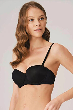 Straplez Dolgulu Push'up Sütyen Çıkarılabilir Askı