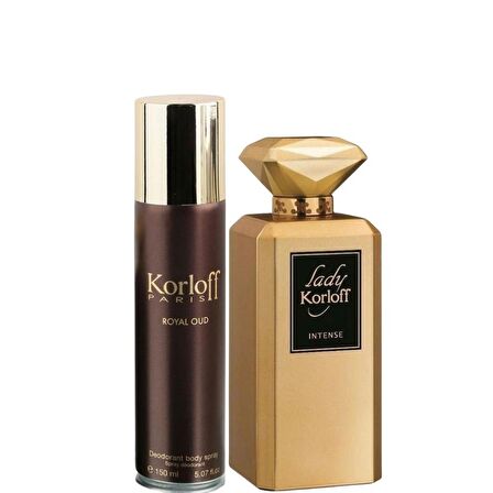 Korloff Lady Intense EDP 88ml + Royal Oud Deodorant 150 ml Kadın Parfüm Seti