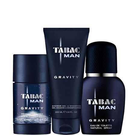 Tabac Man Gravity EDT 30 ml + Deo Stick 75 ml + Duş Jeli ve Şampuan 200 ml Erkek Parfüm Set