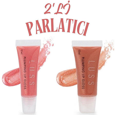 Luss Plumping Effect Terracotta No:7 ve No:8 Lip Gloss 2'li Dudak Parlatıcı Seti