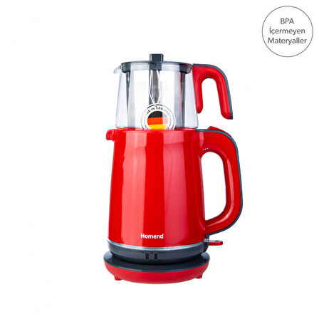 Homend Royaltea 1731H 1800 W Cam Demlikli Plastik 1.9 lt Elektrikli Çay Makinesi 