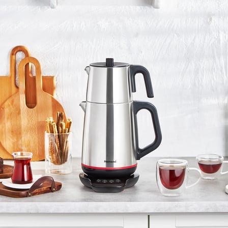 Homend 1708H Royaltea Paslanmaz Çelik Konuşan Çay Makinesi Inox-Siyah 1800 W