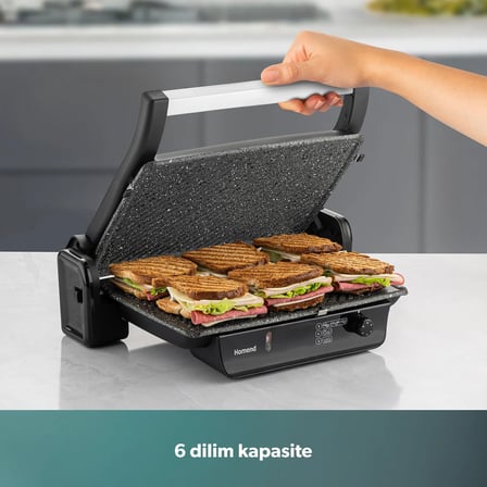 Homend Toastbuster 1334H Tost Makinesi Mat Siyah
