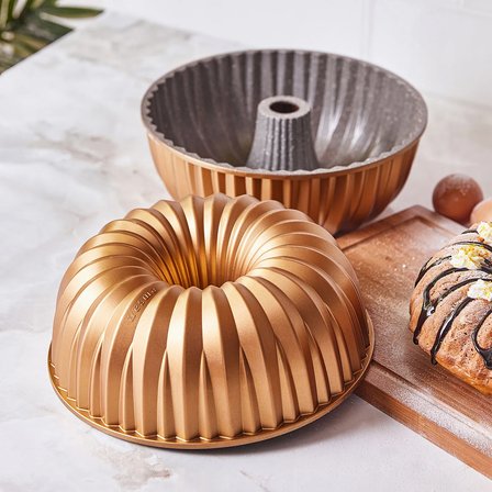 Emsan Griss Hardstone Döküm Kek Kalıbı Gold 24 cm