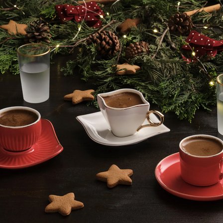 Emsan Sonsuz Aşk 2 Kişilik Kahve Fincan Takımı Beyaz Gold 100 ml