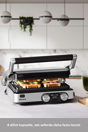 Homend Grilliant 1340H Inox Gövde Döküm Plaka Tost ve Izgara Makinesi