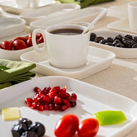 Emsan Yeni Mısra Porselen 30 Parça 6 Kişilik  Kahvaltı/Servis Takımı Beyaz