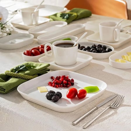 Emsan Yeni Mısra Porselen 30 Parça 6 Kişilik  Kahvaltı/Servis Takımı Beyaz