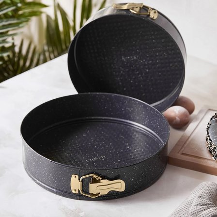 Emsan Circle 2 li Kelepçeli Kek Kalıbı Seti Gold 24-28 cm