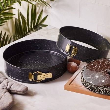 Emsan Circle 2 li Kelepçeli Kek Kalıbı Seti Gold 24-28 cm