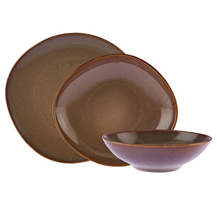 Emsan New Age Vizon 18 Parça 6 Kişilik Stoneware Yemek Takımı