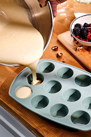 Emsan Silikon Muffin Kalıbı Yeşil