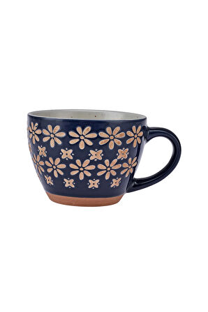 Emsan Florest Stoneware Kupa 350 ml Lacivert