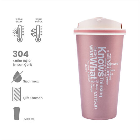 Emsan Smart Pembe Termos 500 ml