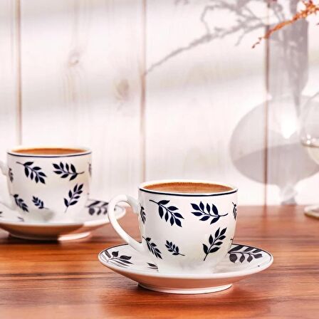 Emsan Adore New Bone 2 Kişilik Kahve Fincan Takımı 90 ml Lacivert