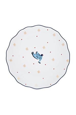 Emsan Infancy Bird New Year Yılbaşı New Bone 2'li Pasta Tabağı 20.5 Cm