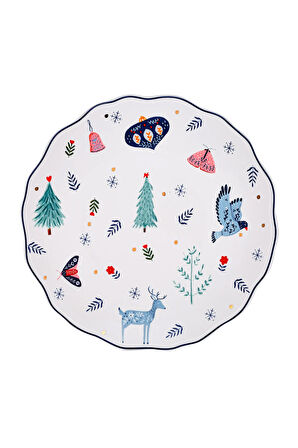 Emsan Infancy New Year Yılbaşı New Bone 2'li Pasta Tabağı 20.5 Cm