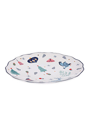 Emsan Infancy New Year Yılbaşı New Bone 2'li Pasta Tabağı 20.5 Cm