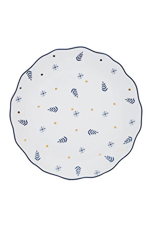 Emsan Infancy Snow New Year Yılbaşı New Bone 2'li Pasta Tabağı 20.5 Cm