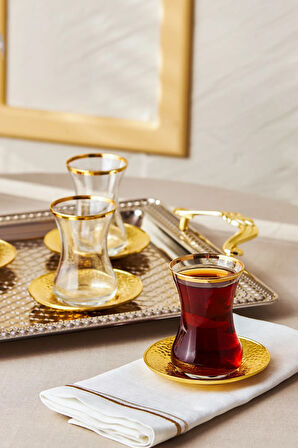 Emsan Nigar Tepsili 13 Parça Çay Seti 150 Ml