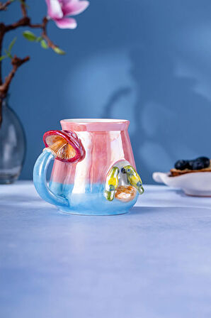 İstanbul Porselen Tropikal Kupa 400 ML Pembe