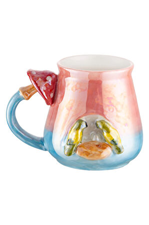 İstanbul Porselen Tropikal Kupa 400 ML Pembe