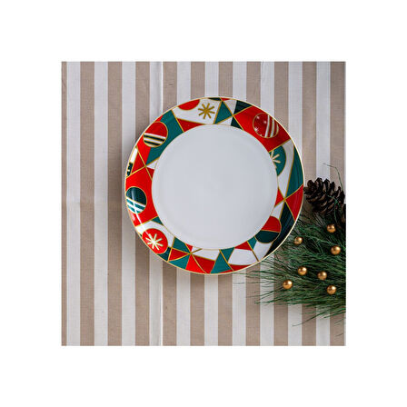 İstanbul Porselen Starlight Fine Bone New Year Yılbaşı Servis Tabağı 27 cm