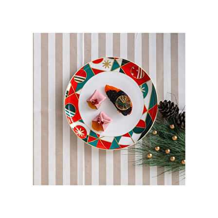 İstanbul Porselen Starlight Fine Bone New Year Yılbaşı Servis Tabağı 27 cm