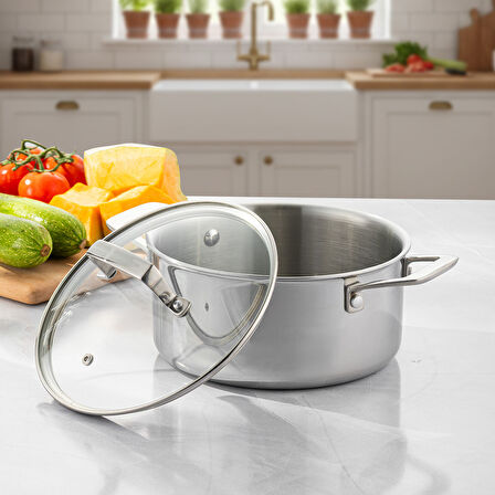 Emsan Pro Tri Ply Derin Tencere Çelik 20 cm