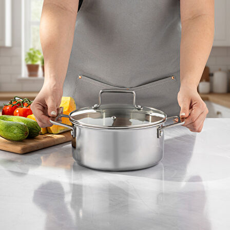 Emsan Pro Tri Ply Derin Tencere Çelik 20 cm