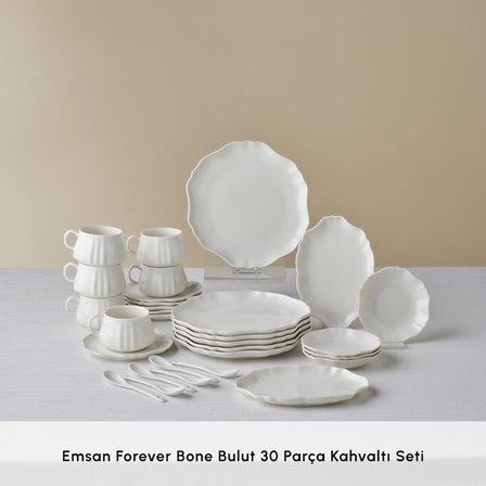 Emsan Forever Bone Bulut 30 Parça 6 Kişilik Kahvaltı Takımı
