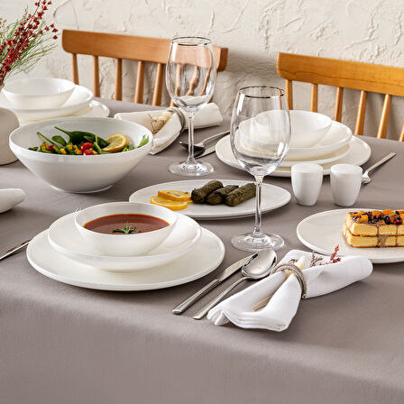  Emsan Alya Beyaz 53 Parça 12 Kişilik Yemek Takımı