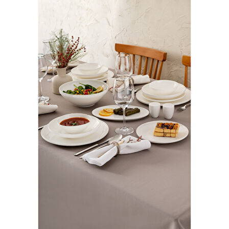  Emsan Alya Beyaz 53 Parça 12 Kişilik Yemek Takımı